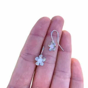 Manuka Drop Earrings with Rose Quartz in Sterling Silver