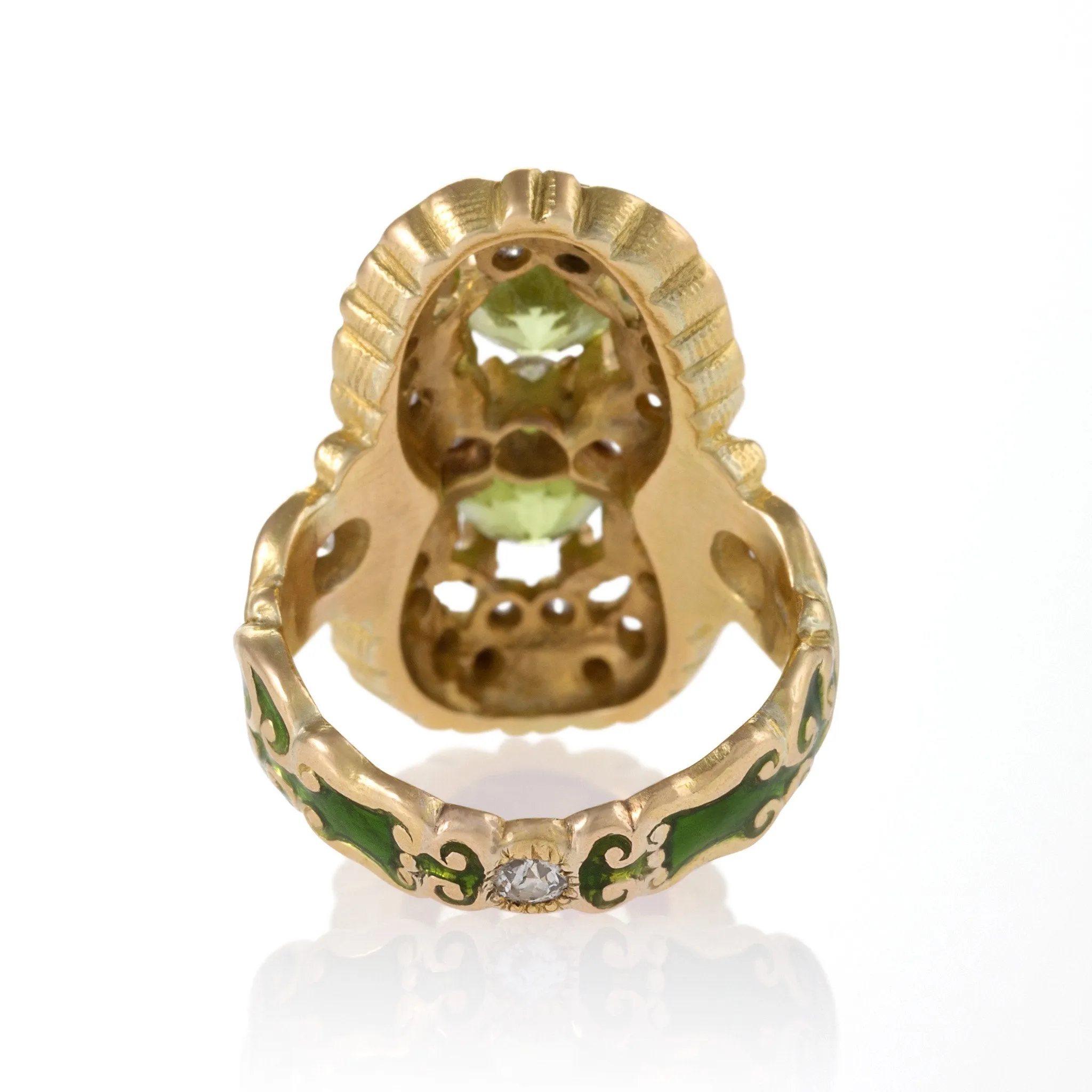 Marcus & Co. Double Peridot and Diamond Ring