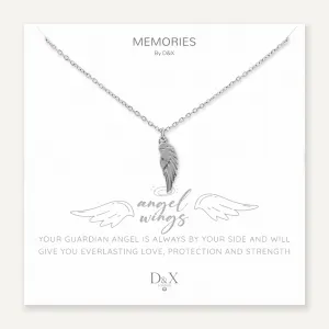 Memories: "ANGEL WINGS" | Angel Wing Necklace | White Gold-Plated