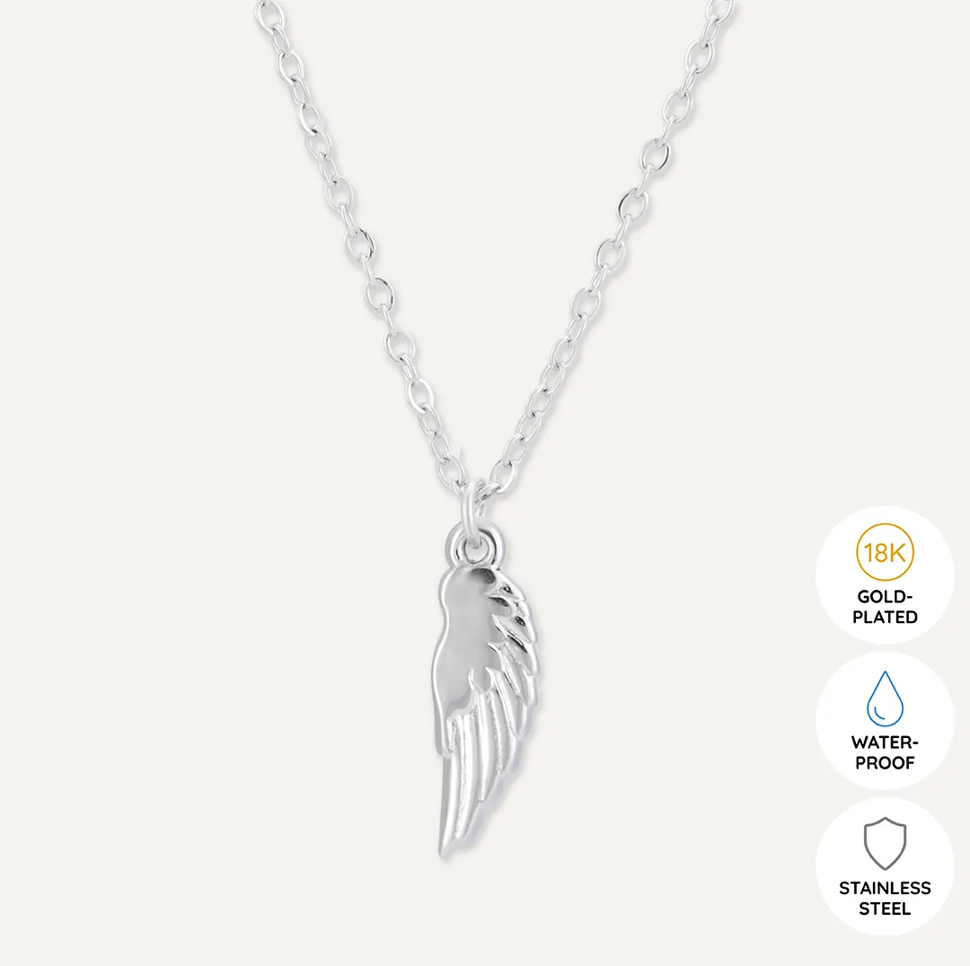 Memories: "ANGEL WINGS" | Angel Wing Necklace | White Gold-Plated