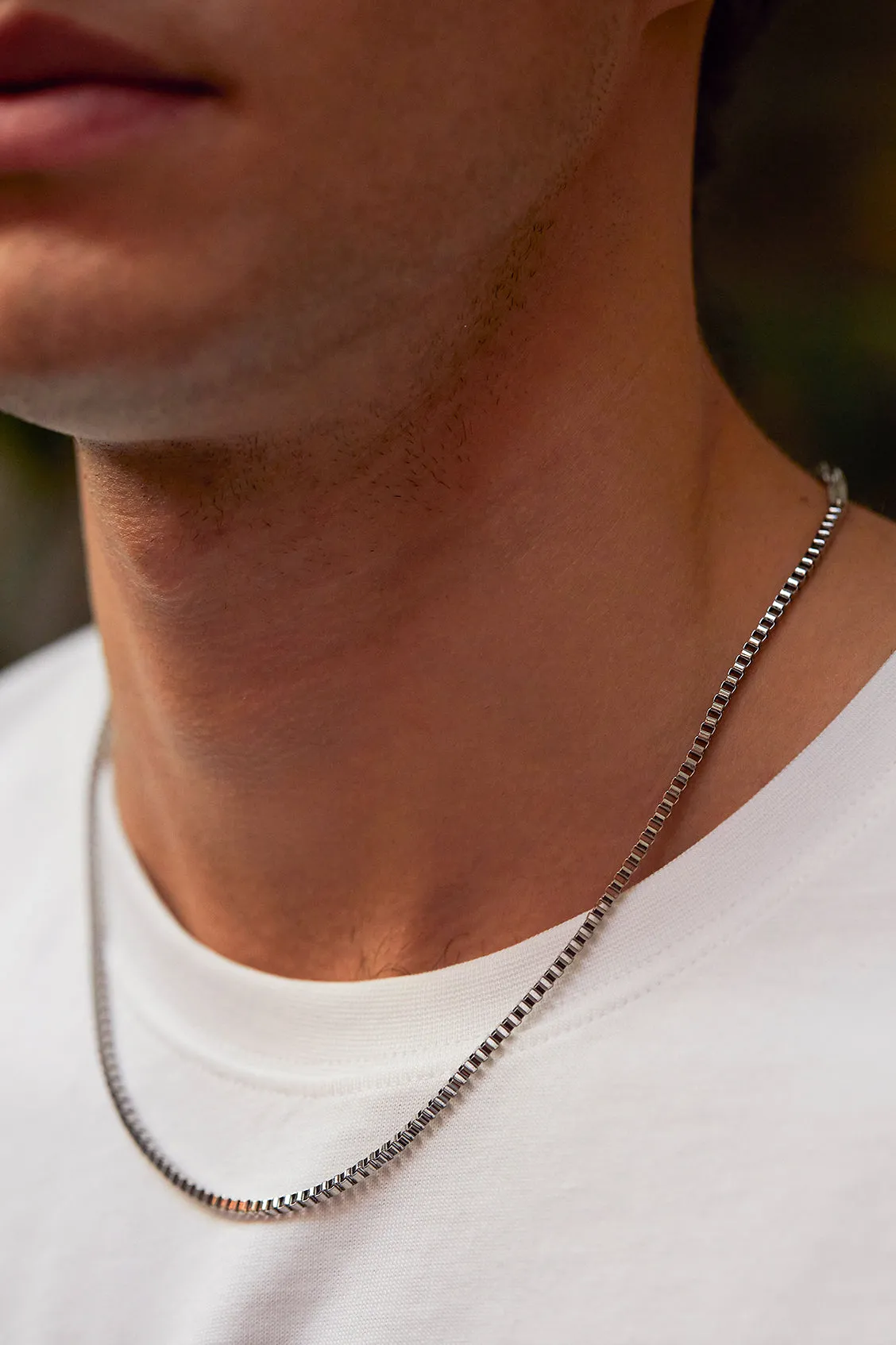 Mens Box Chain Necklace