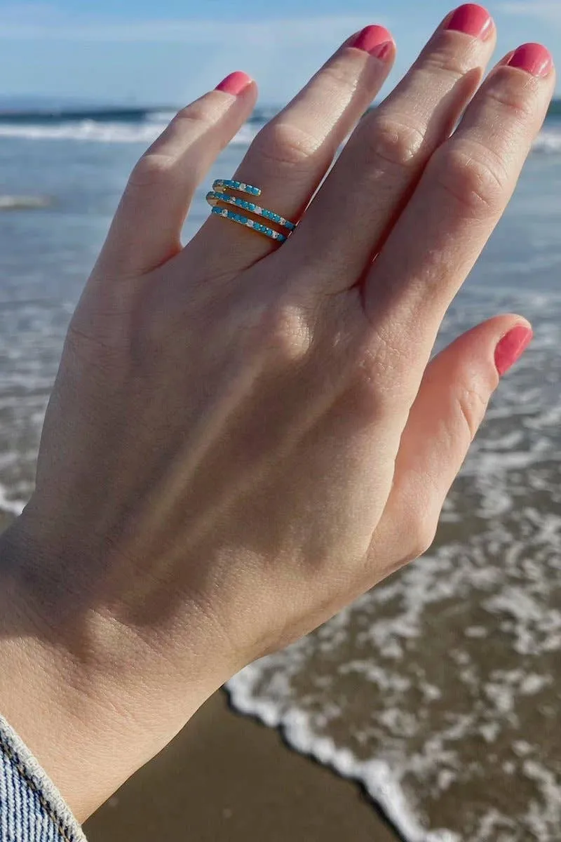 Native Gem - TURQUOISE spiral ring