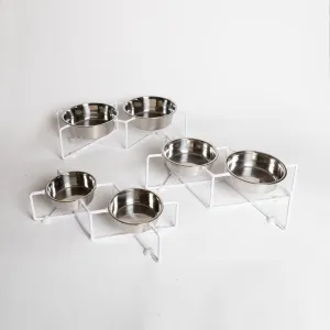 Number 8 Dog Feeder in White