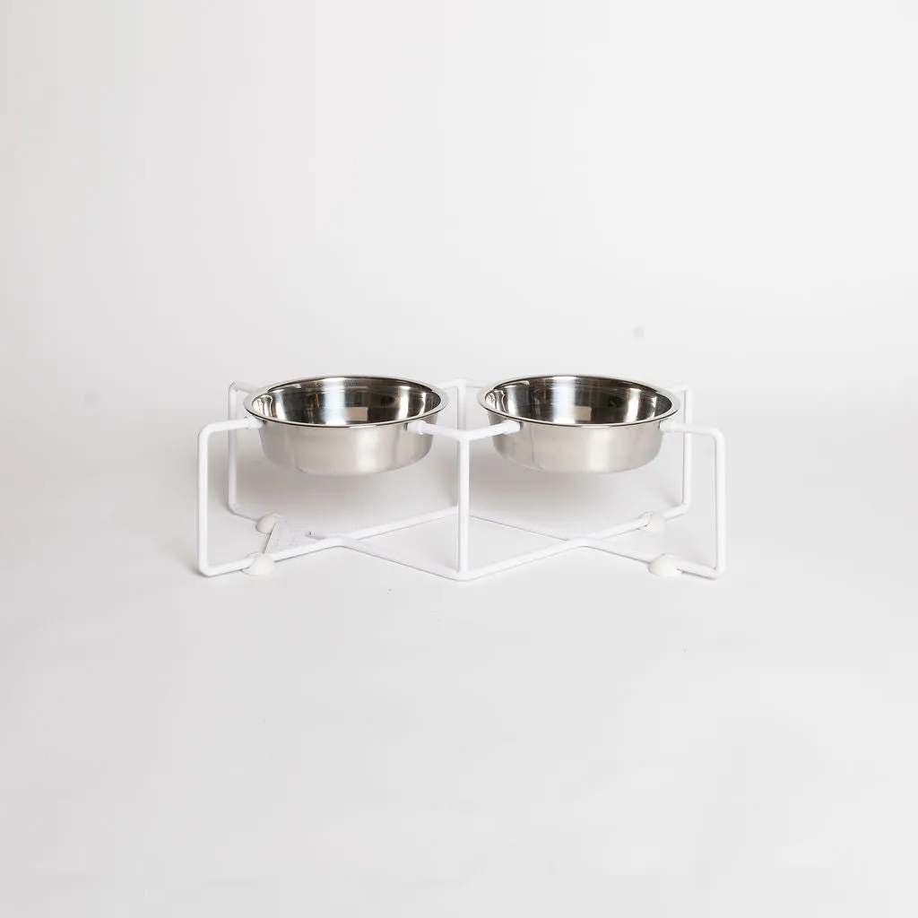 Number 8 Dog Feeder in White