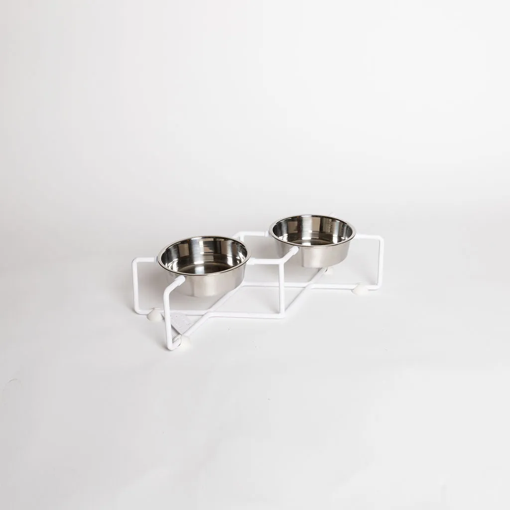 Number 8 Dog Feeder in White