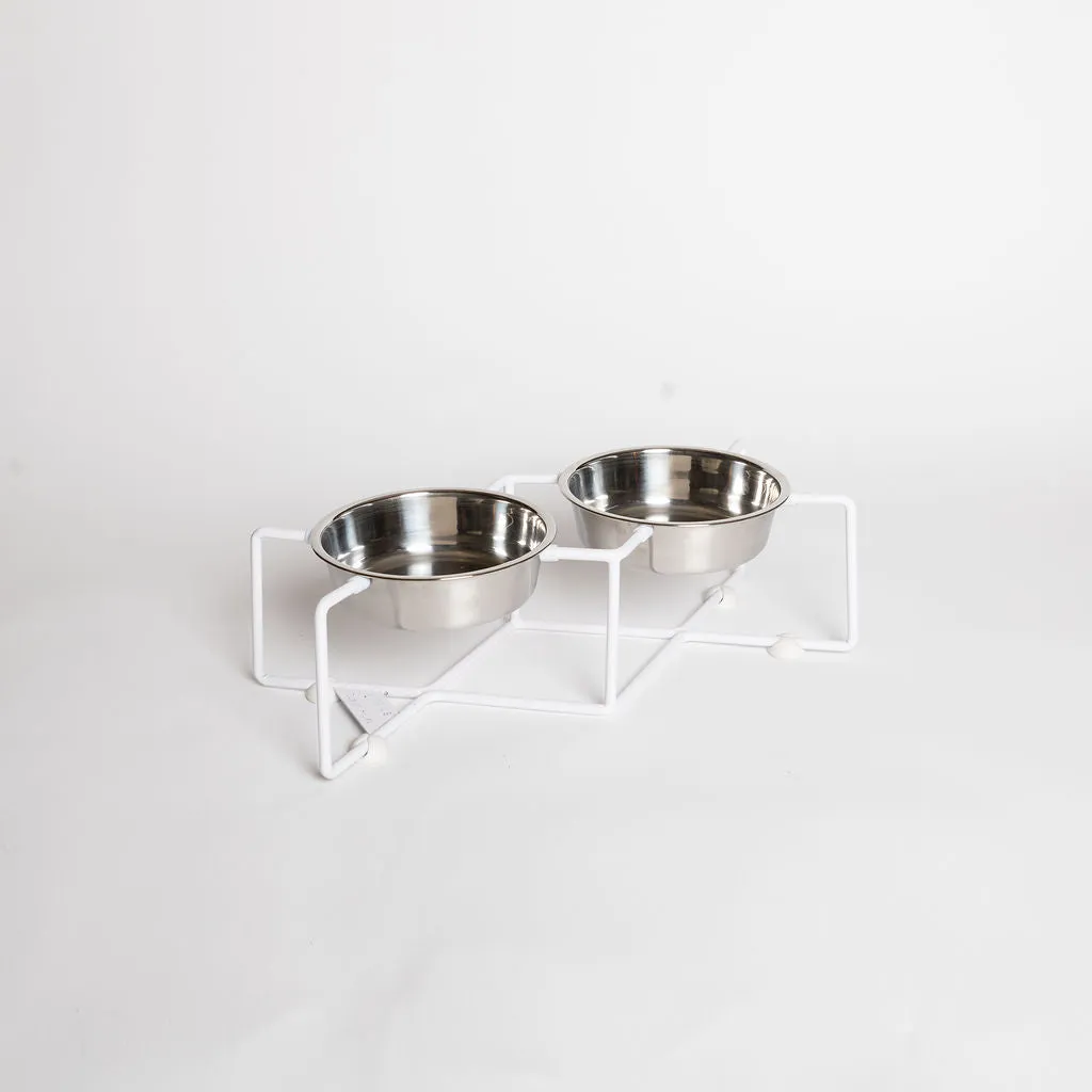 Number 8 Dog Feeder in White