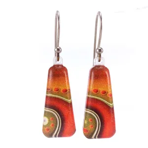 Orange Long Dot Wave Earrings