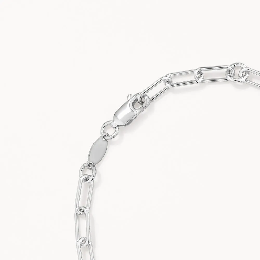 Paperclip Chain Bracelet in Silver