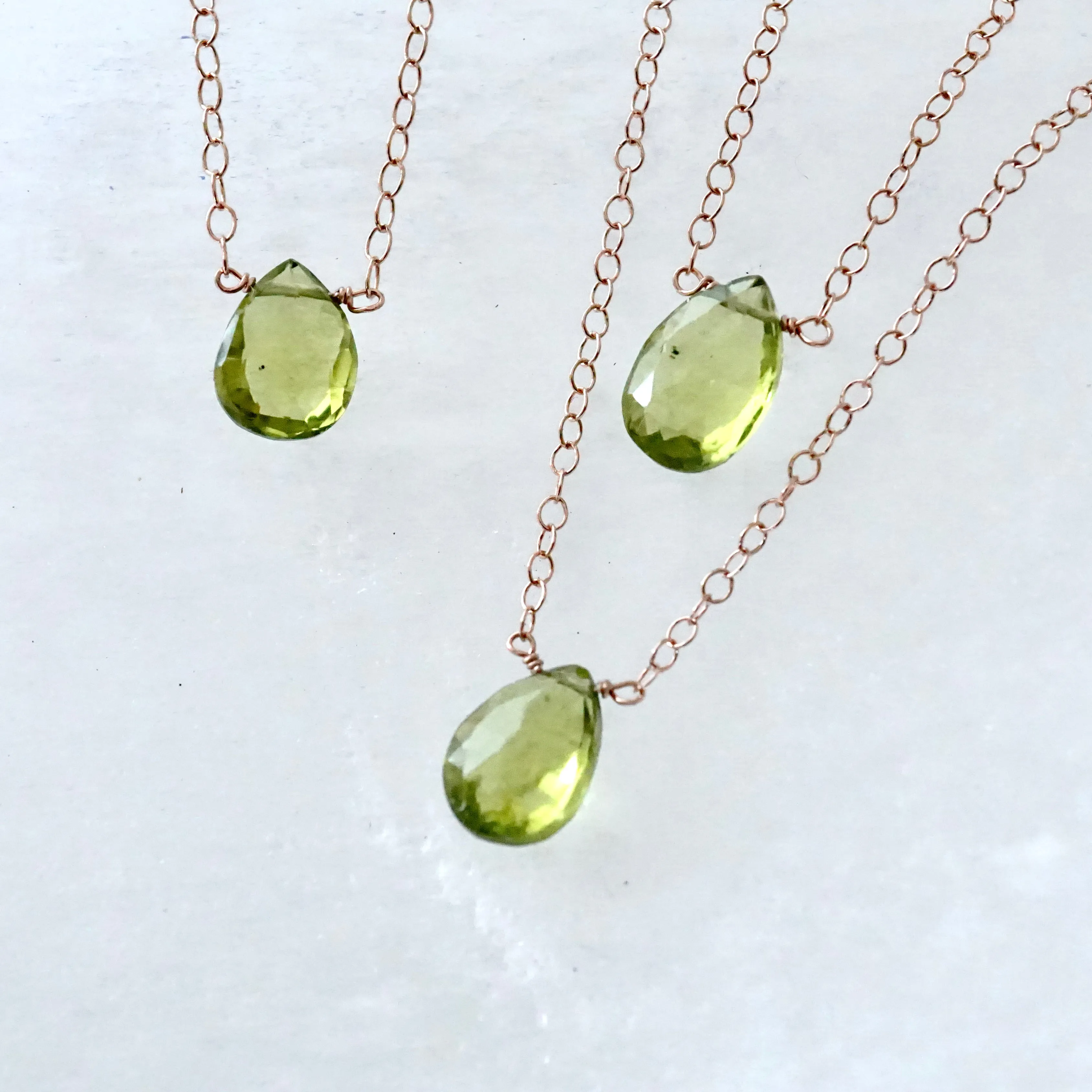 Peridot Necklace - August Birthstone Floating Necklace - Women's Peridot Necklace