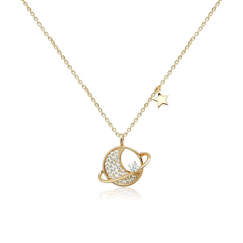 Planet Cubic Zirconia Necklace