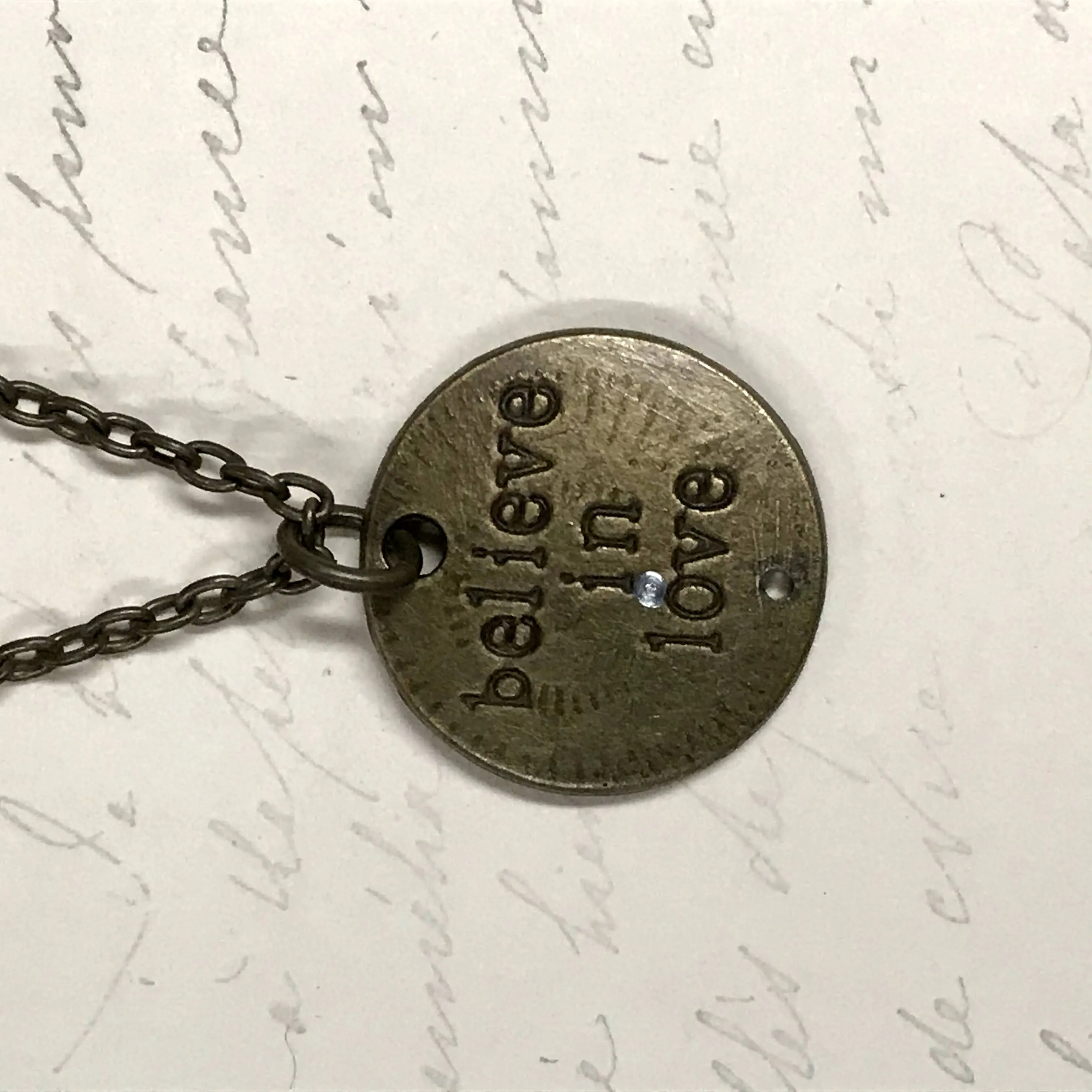 "Believe In Love" Token Charm Necklace