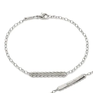 "Breathe" Leaf Poesy Sterling Silver Bracelet