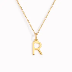 R Necklace / Gold Initial Necklace