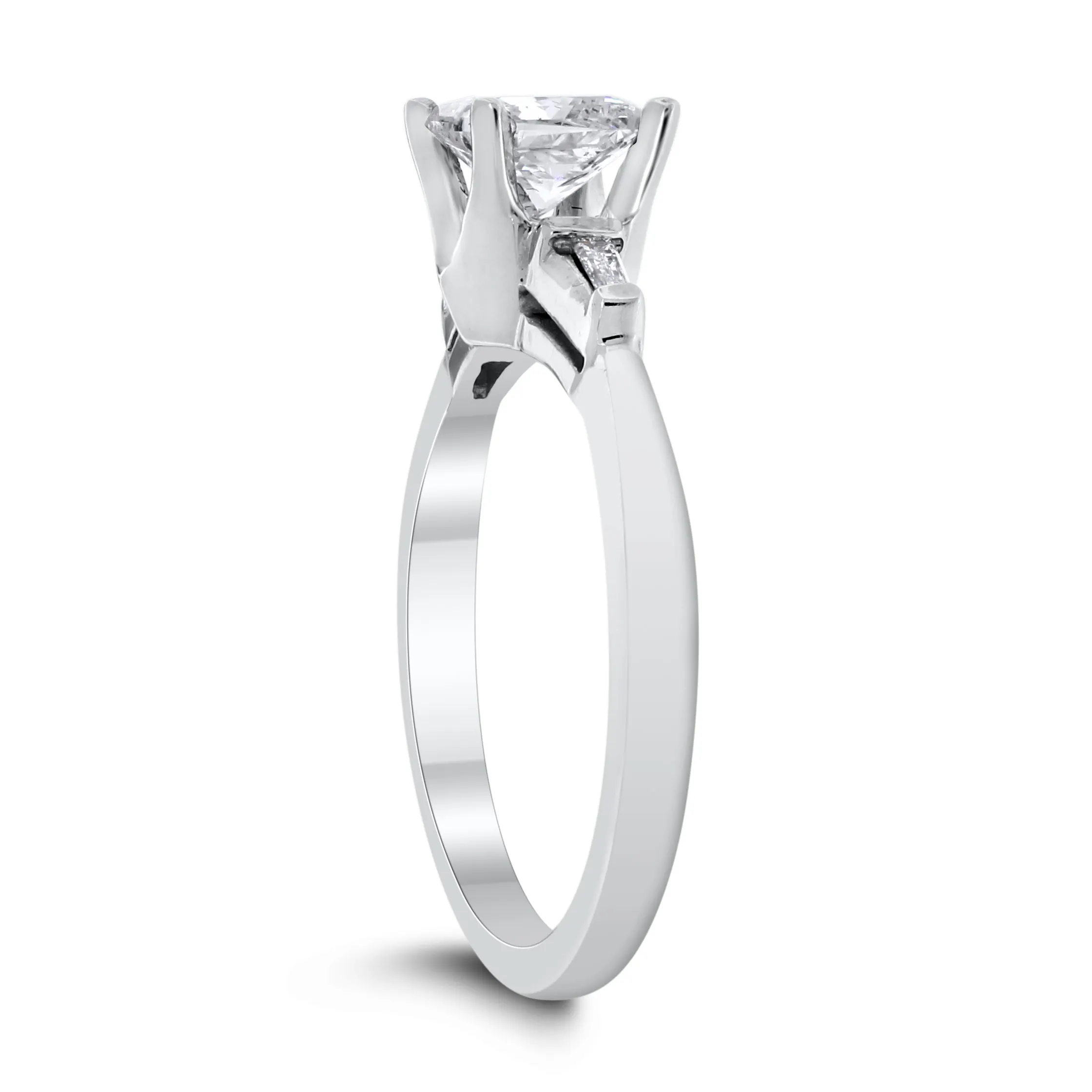 Reena Engagement Ring (0.90 ct Princess FSI3 EGLUSA Diamond) in White Gold