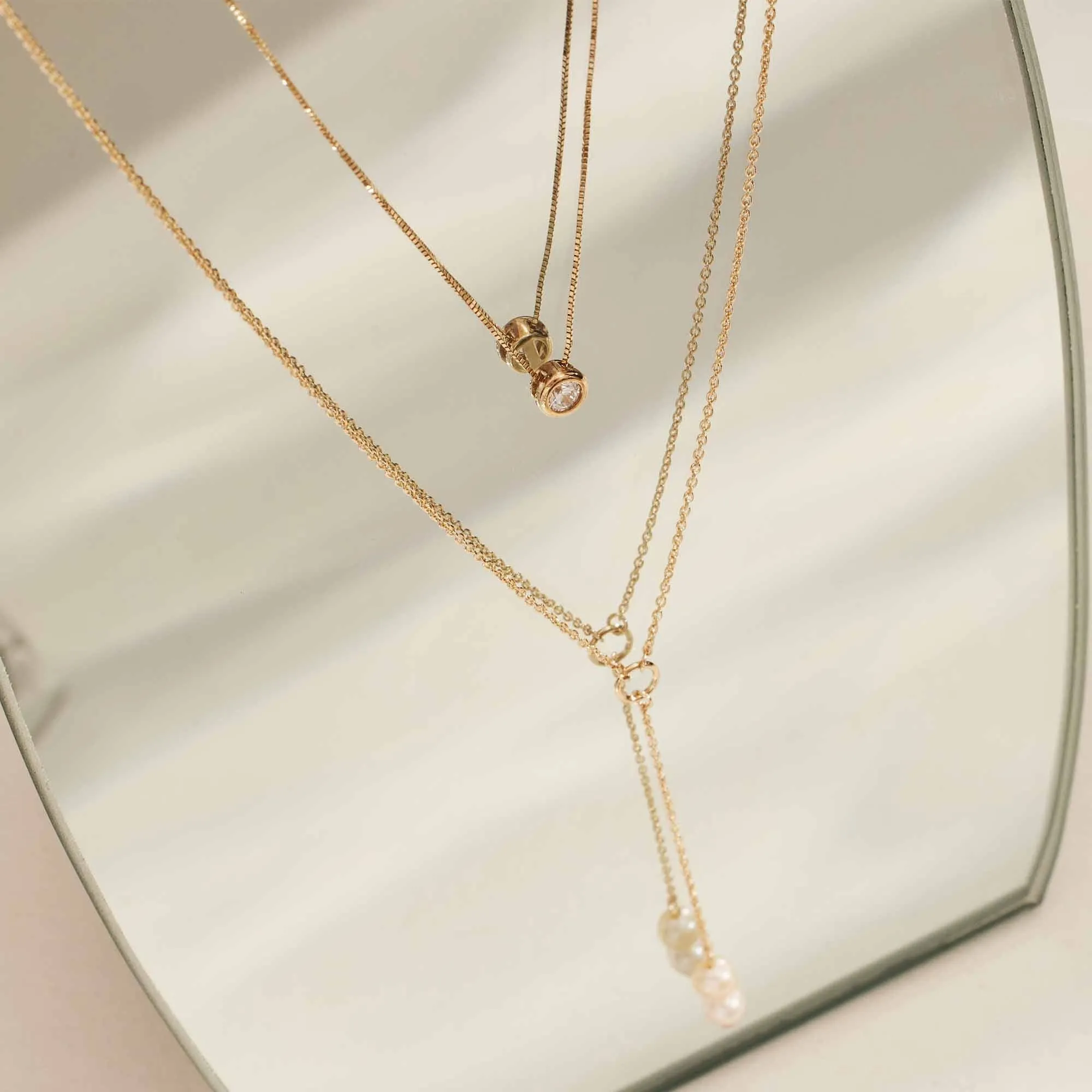 Rivoli Aélys 14 karat gold necklace with zirconia stone