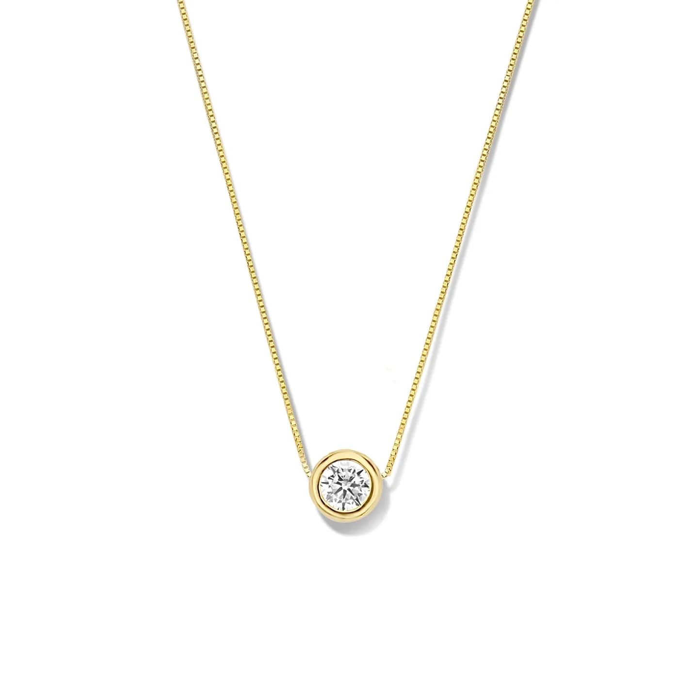 Rivoli Aélys 14 karat gold necklace with zirconia stone