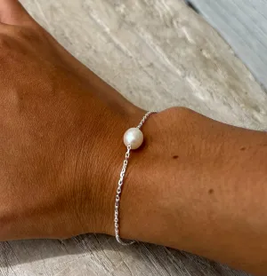 Seaside Glow Pearl Bracelet Silver