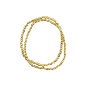 Set of 2mm and 3mm Ball Bracelets gold