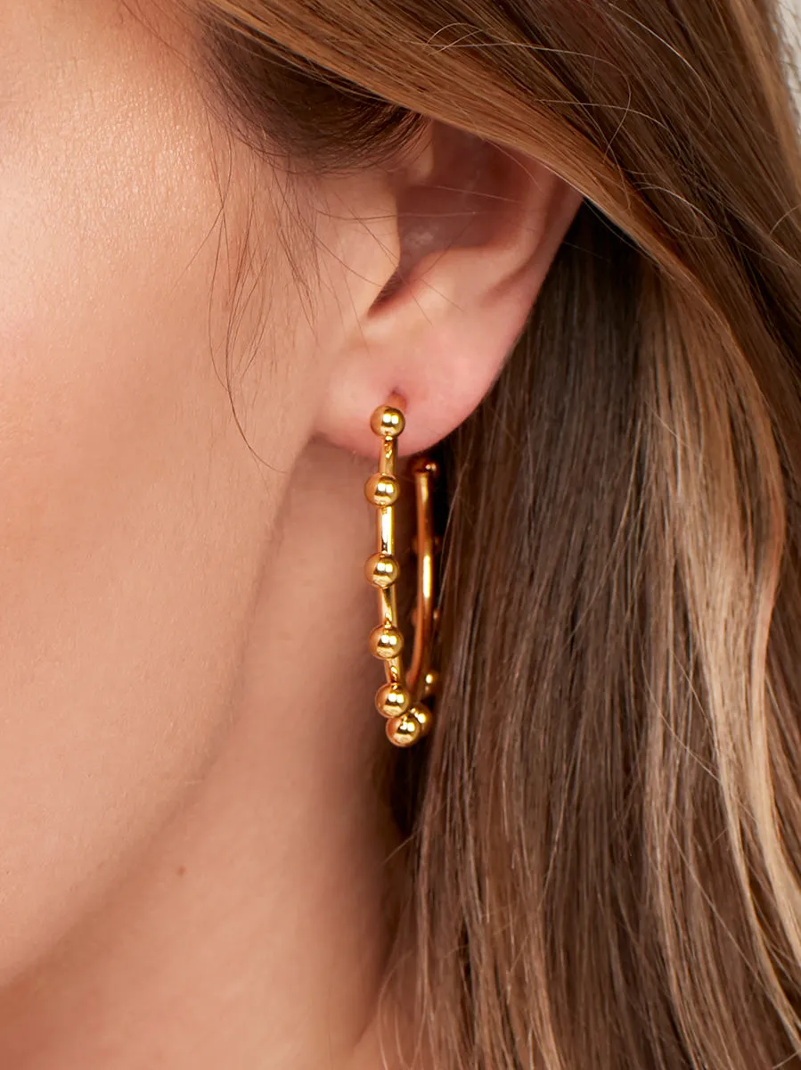 Showtime Studded Hoop Earring