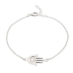 Silver Fatima Hand Bracelet