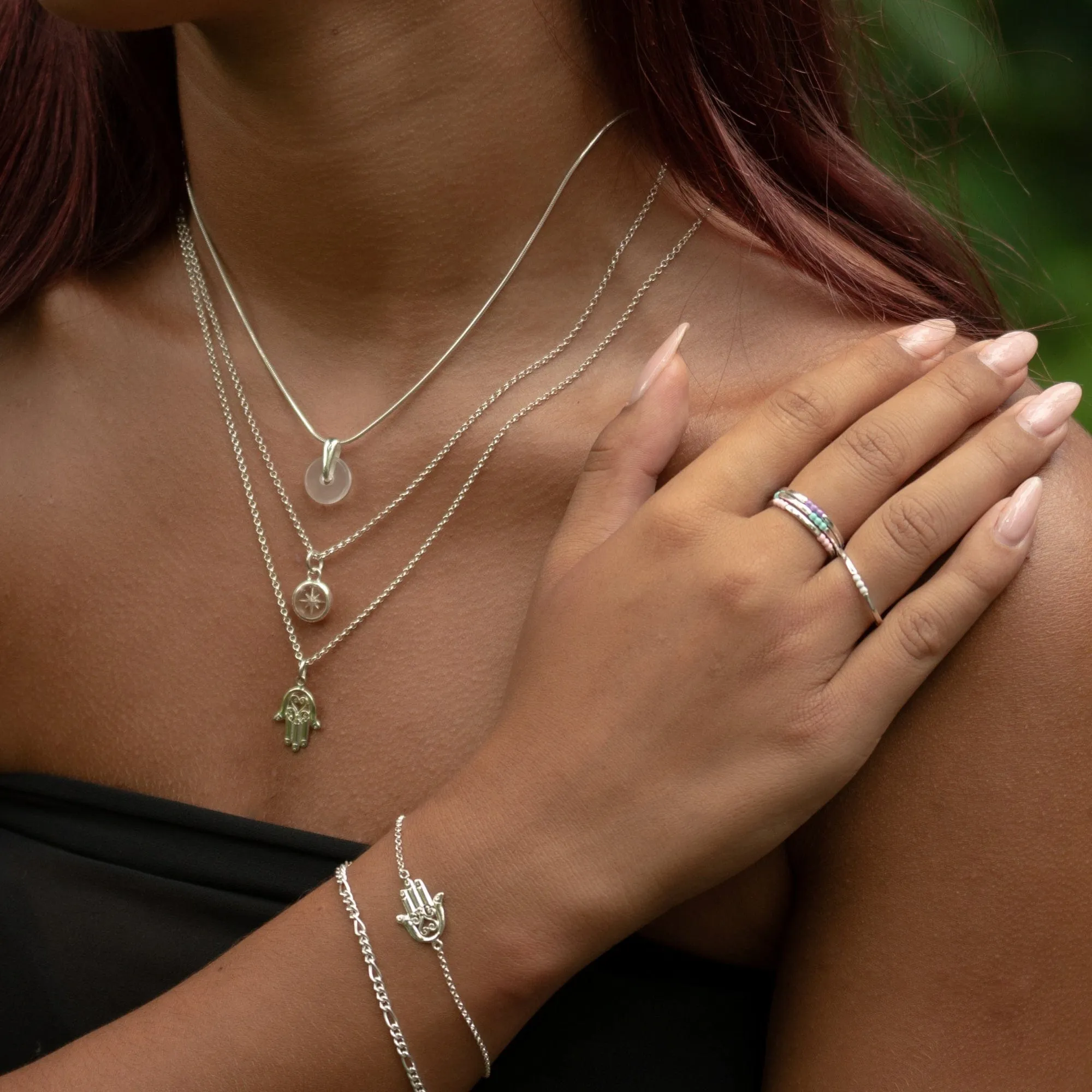 Silver Fatima Hand Bracelet