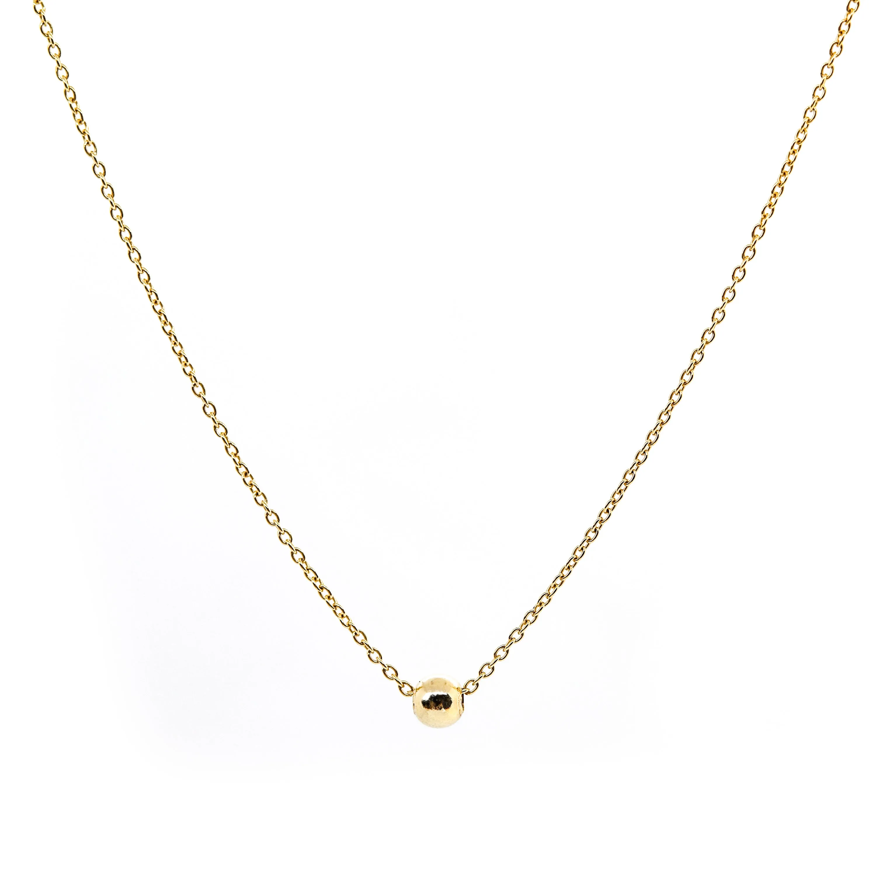 Single Point Necklace, Solid Gold