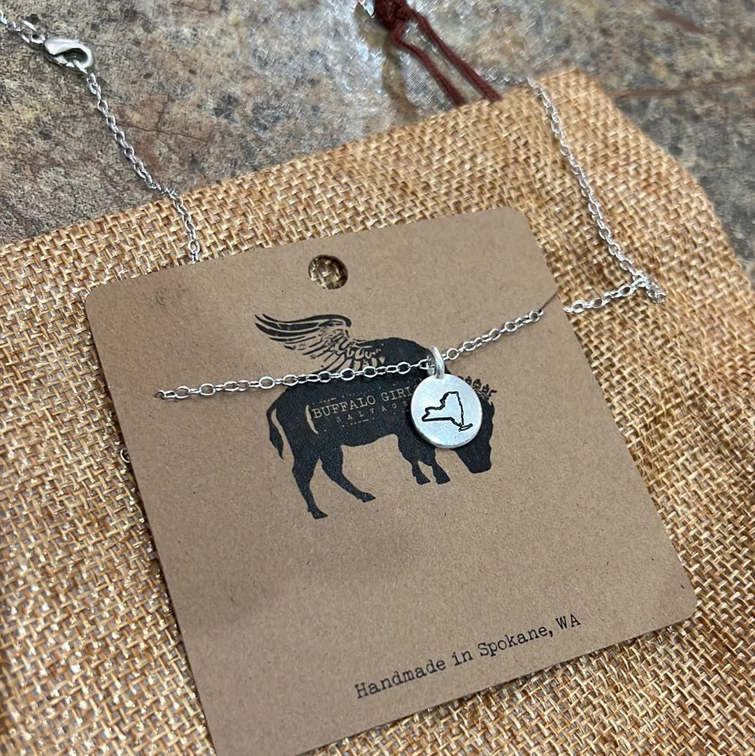 Stamped NY State Necklace