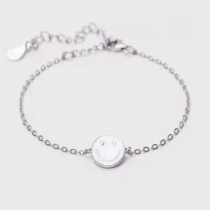 Sterling Silver Smiley Face Bracelet