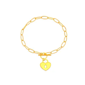 TAKA Jewellery 916 Gold Bracelet Links with Heart