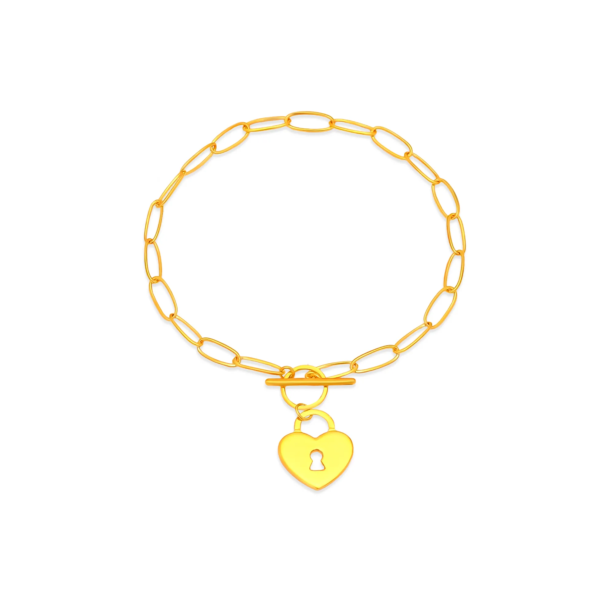 TAKA Jewellery 916 Gold Bracelet Links with Heart