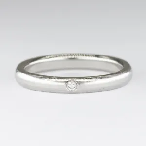 'Tiffany & Co.' Elsa Peretti Platinum Band Ring with Diamond | 0.02ctw | SZ 6