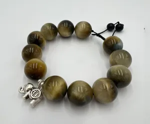 tiger eye bracelet, natural stone and silver