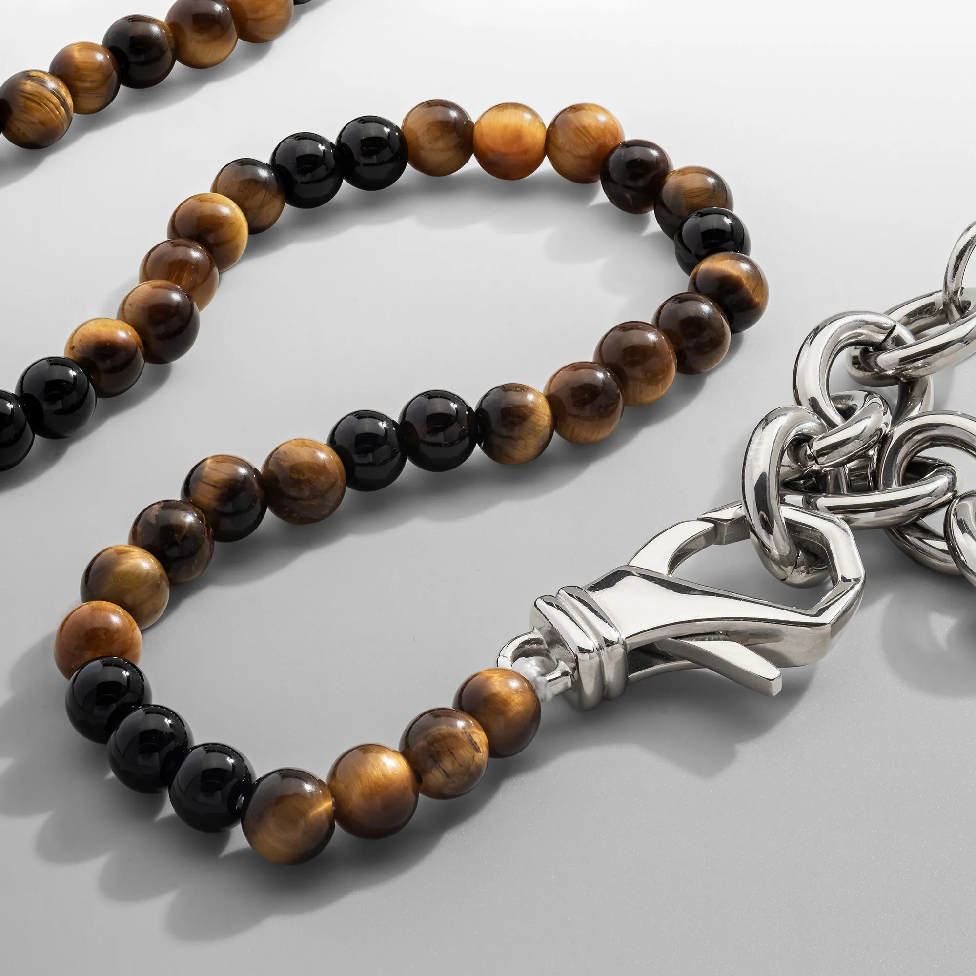 Tiger's Eye Obsidian Bead Wrap Bracelet