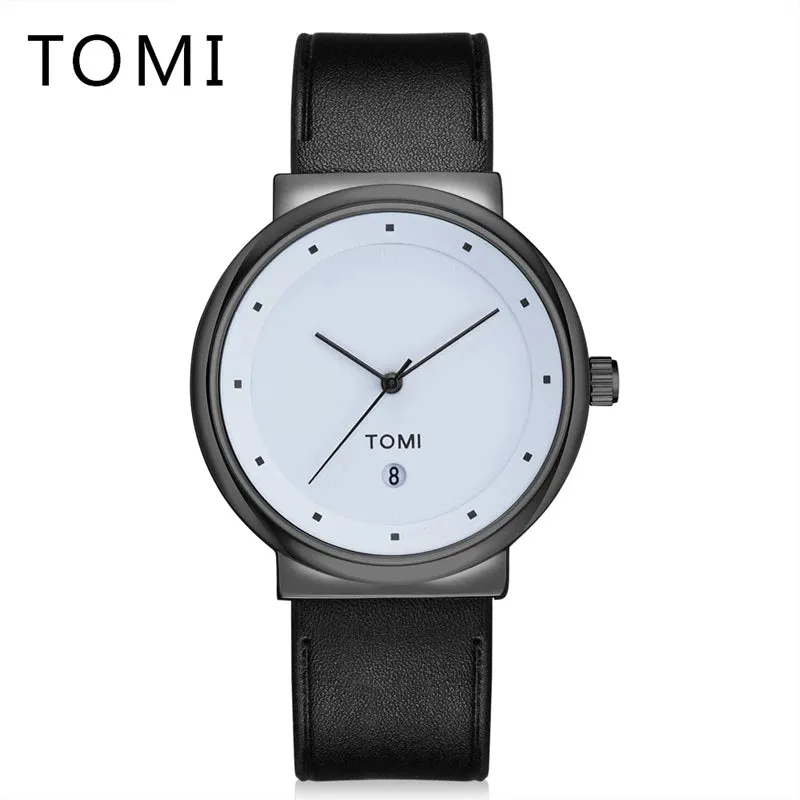 Tomi Watch Slim Brand Luxury Leather Strap Wrist Watch TM104