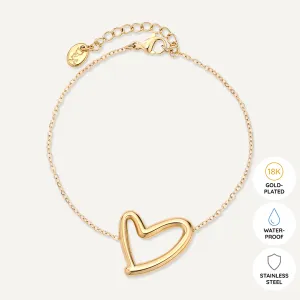 Vibes | Abstract Heart Clasp Bracelet | 18K Gold-Plated