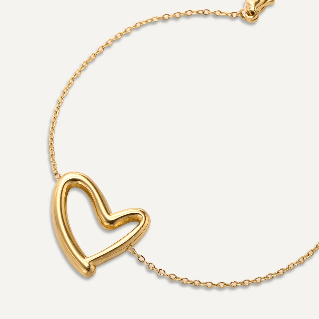 Vibes | Abstract Heart Clasp Bracelet | 18K Gold-Plated