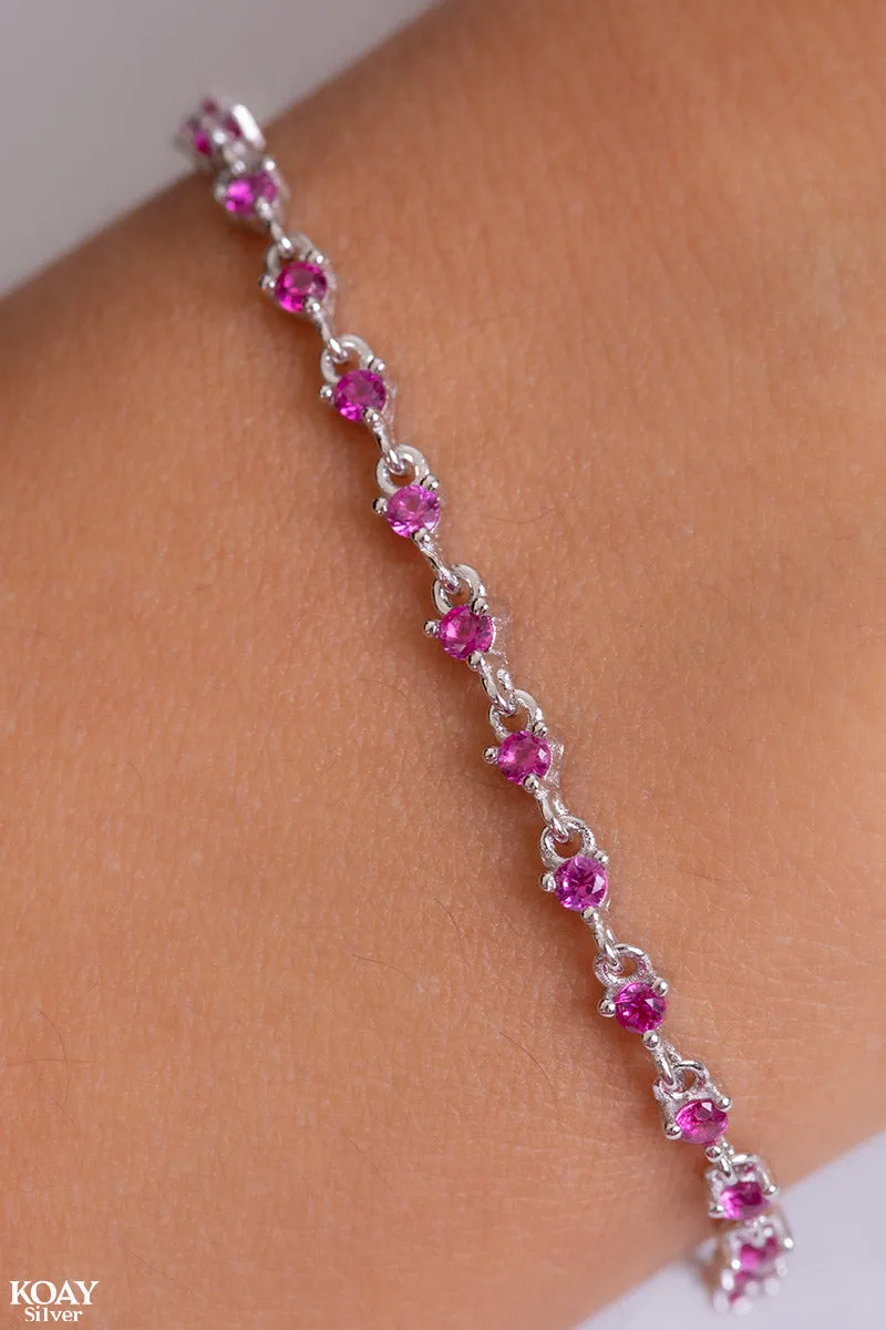 Zircon Bracelet (010-Hot Pink)