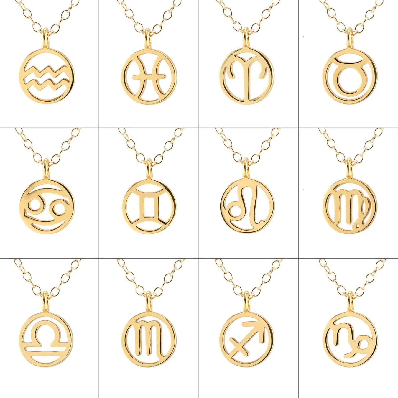 Zodiac Outline Charm Necklace